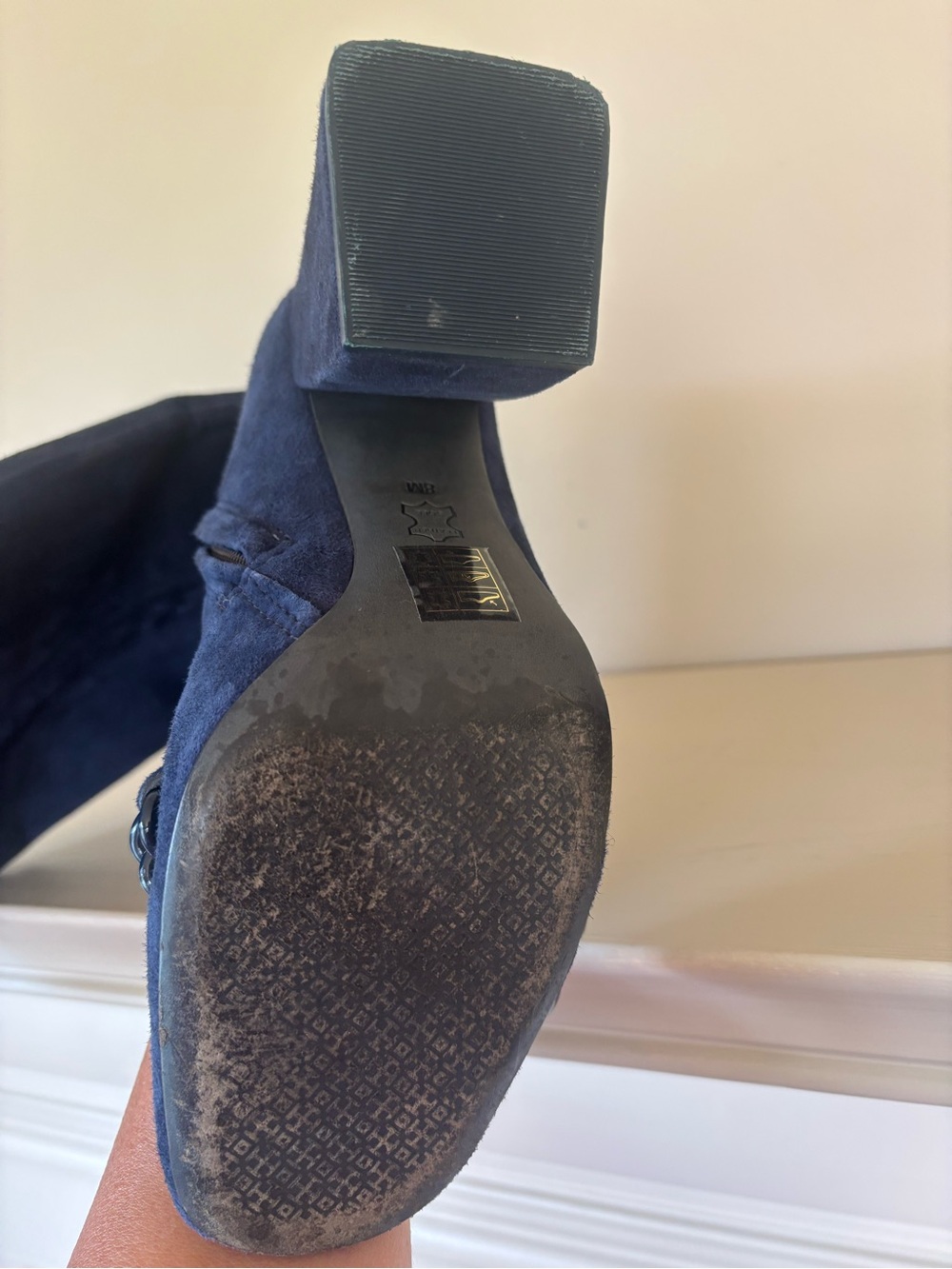 Tory Burch Navy Suede Platform Boots - Picture 7 of 7